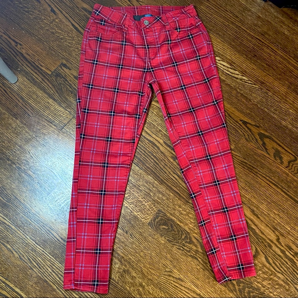 *HOST PICK* Y2K Arizona Jean Co red plaid skinny jeans!!!